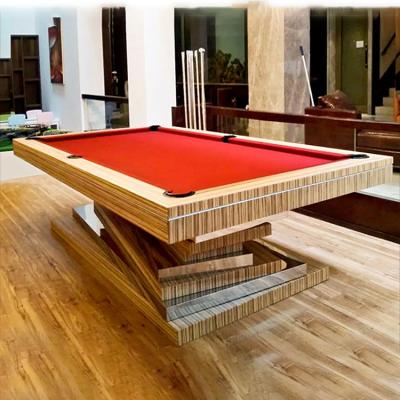 China 2021 Real Leather Pocket Slate Family Snooker Pool Table High End Solid Wood Indoor Billiard Table for sale