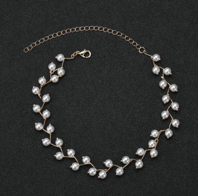 China 2019 Simple Retro Style Simple Clavicle Chain Pearl Jewelry Style Short Necklace For Women for sale