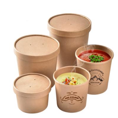 China Biodegradable Disposable Wrapping Paper Soup Cup Degradable Bowl With Lid For Ice Cream Soup Dessert Cake Party Tableware Bowl for sale