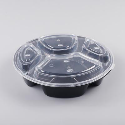 China Disposable Disposable Round Plastic Bowl Food Container With Lid for sale