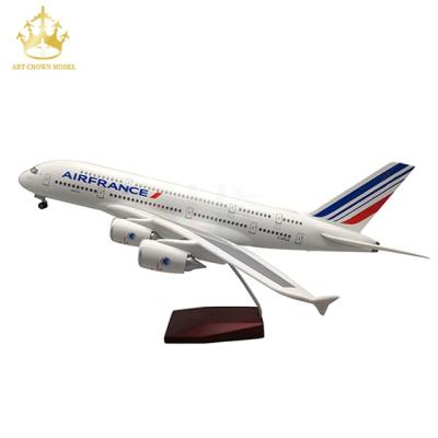 China China Resin Model Led Voice-Control Scale Airbus A380 Air France 1:160 46Cm Flat Air Plane Model for sale