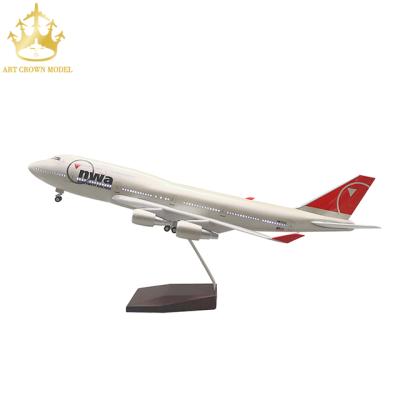 China 1:150 China Boeing 747 Northwest Airlines LED with light and voice control simulation Aircraft Model Aircraft for sale