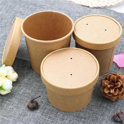 China Wholesale disposable craft 8oz small soup paper cup with paper lid for sale