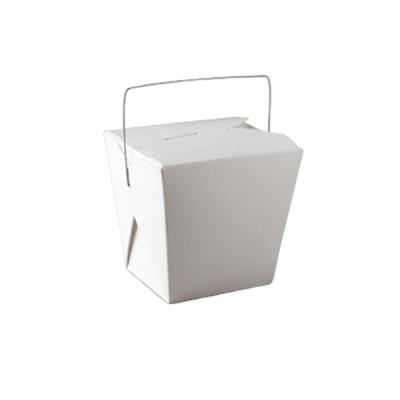 China Square Paper Noodle Box Disposable Food Bucket With Handle for sale