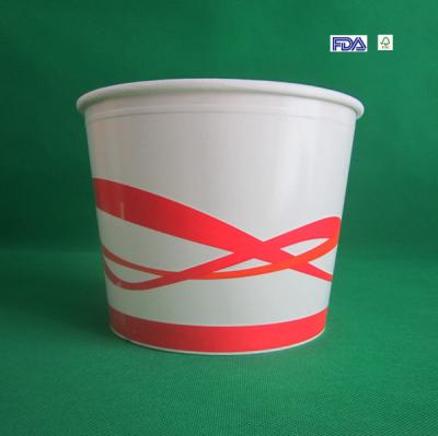 China 150 oz Disposable Fried Chicken Bucket with Paper Lid for sale