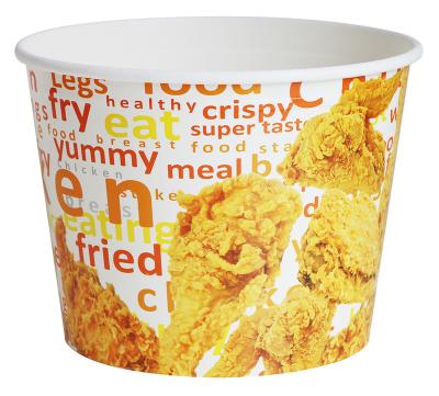 China 150oz Disposable Fried Chicken Paper Bucket Disposable Takeout With Paper Lid for sale