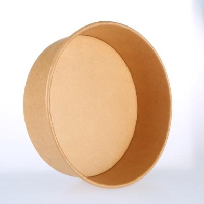 China Disposable 500ml 750ml 1000ml 1100ml 1300ml PLA Disposable Kraft Paper Bowl Take Out Salad Bowl With Lid for sale