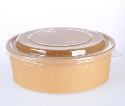 China Disposable Custom Printed Paper Salad Bowl With Clear Lid for sale