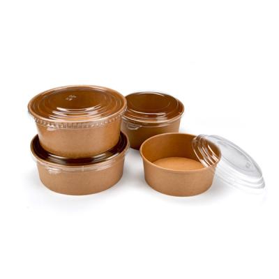 China 100% Eco-Friendly Biodegradable Biodegradable Disposable Kraft Paper Customized Salad Bowl for sale