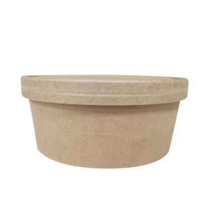 China Eco Friendly Biodegradable Biodegradable PLA Lined Craft Salad Paper Bowl With Paper Lid for sale