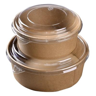 China 1000ml Disposable Squat Kraft Rolls Disposable Paper Food Container for sale