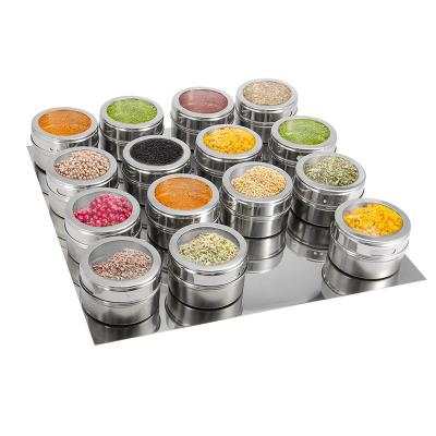 China Sustainable 8oz Spice Jar With Cap Stainless Steel Spice Rack 12 Jar for sale