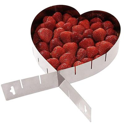 China Sustainable Amazon Cake Mold Heart Form All-Season Shenzhen Silver Cake Diy Ring Hot Selling Stainless Steel Adjustable Cake Tools Molds for sale