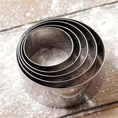 China Sustainable 8 Pcs Baking Tools Stainless Steel Adjustable Cake Mold Round Mousse Cake Ring for sale