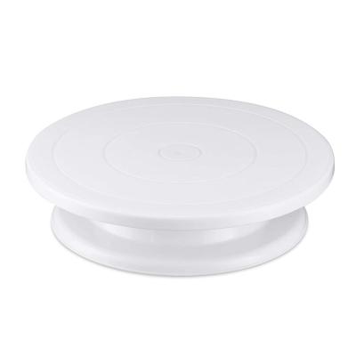 China 11 inch viable plastic round white cake stand turntable for cake decorating turntable for sale