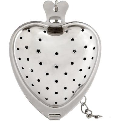 China Factory Price Viable Mesh Stainless Steel Tea Infuser Heart Shaped Strainer for sale