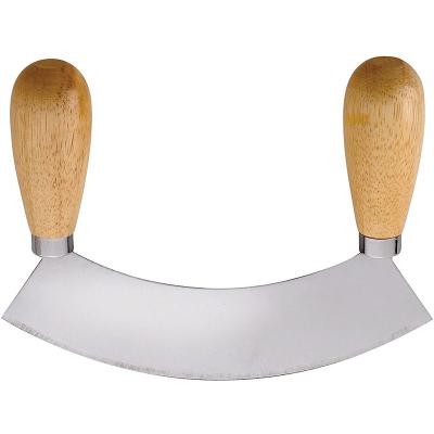 China Stocked size quality kitchen accessories chopping board mezzaluna wooden cleaver for kitchen for sale