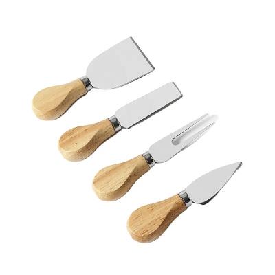 China (4pcs/set) Workable Wooden Handle Cheese Knife Slicer Fork Scoop Cutter Useful Cooking Tools for sale