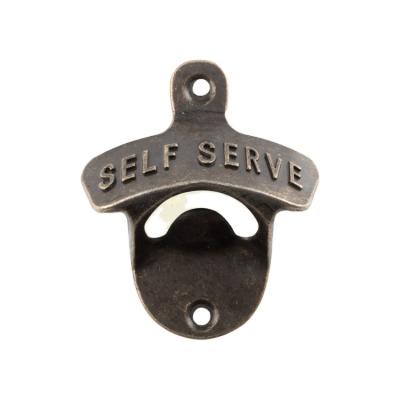 China Sustainable Beer Opener Alloy Beer Opener SELF SERVICE Wall Mounted Bottle Openers for sale