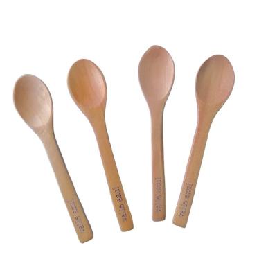 China Viable 15cm Oval Wooden Spoons Honey Spoon In OPP Bags With Logo for sale