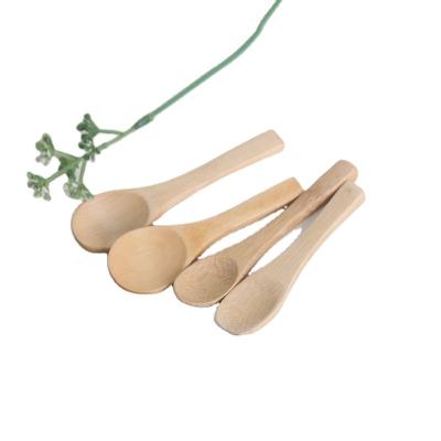 China Bamboo Spoon Mini Baby Dessert Spoons Viable Wooden Spoons 9cm 10cm Small for sale