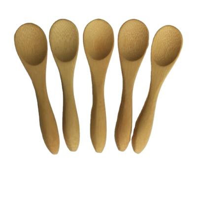 China Viable Mini Honey Spoons Baby Dessert Spoons 9cm Bamboo Spoon for sale