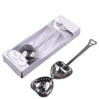 China Sustainable Tea Strainer Heart Shape Tea Time Tea Infuser In Gift Box for sale