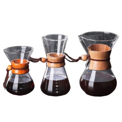 China Sustainable Glass Coffee Pots No Filter Ice Coffee Maker Thicken GlassDrip Coffee Pots for sale