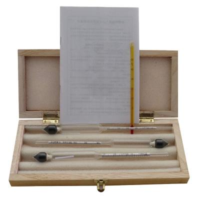 China Alcohol Concentration Meter Instrument Vodka Whiskey Alcohol Hydrometer Meter In Wooden Box Alcohol Meter (0-40%, 30-70%, 70-100%) for sale