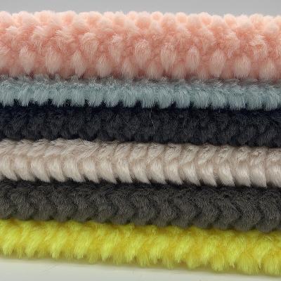 China Factory price breathable 100% Faux fur polyester rabbit furPV fleece fabric for toys clothes for sale