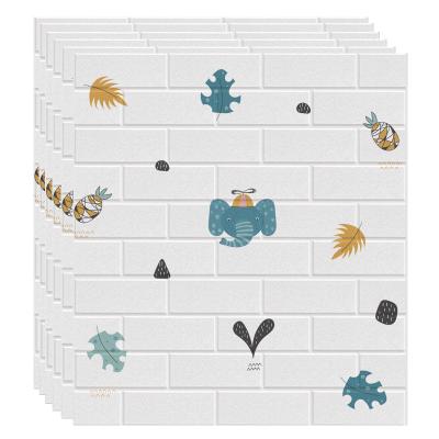 China Waterproof+Antistatic+ECO-Friendly 3D Brick Wall Sticker Self Adhesive Wallpaper Self Adhesive Background TV Wall Sticker For Living Room for sale