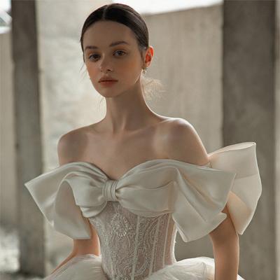 China New Style Breathable Satin Wedding Dress French Women's Sleeveless Backless Wedding Dress for sale