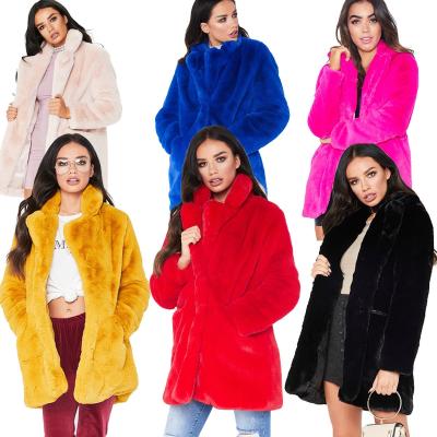 China Women Breathable Winter Faux Rabbit Fur Long Sleeve Jacket And Coat Women Custom Made Jackets And Coats 2021 for sale