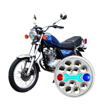 China 743*312*310mm YAYE 5,75 polegadas GN125 LED Acessório Flash Vermelho Azul Motocicleta Farol DRL de Luz Baixa Alta à venda