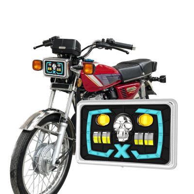 中国 黄色 白 赤 頭蓋骨 DRL モーターサイクルのLEDヘッドライト CG125 モーター LEDヘッドライト 販売のため