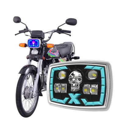 China Farol de motocicleta de função DRL branco-azul com sinalizadores de virada à venda