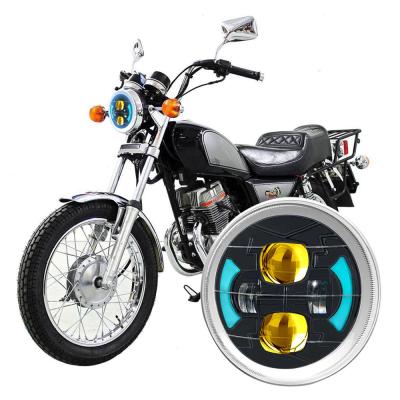 China 6 polegadas CM125 azul DRL LED farol de motocicleta com construção em lente à venda