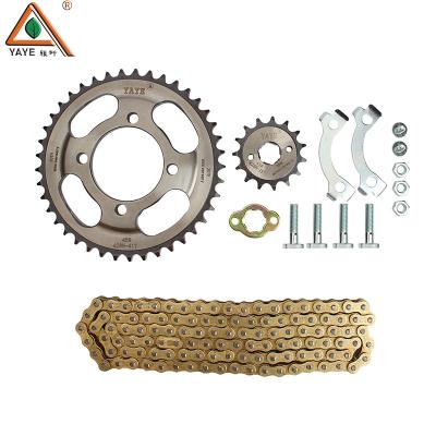 Китай Gn125 Мотоциклетный Sprocket Set 42t-15t 428h-116l Мотоциклетный цепной Sprocket продается