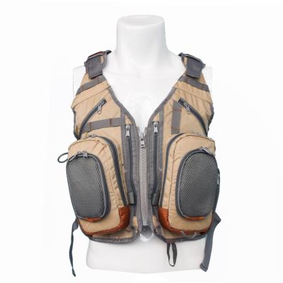 China Breathable Multi Pockets Adjustable Fly Fishing Vest For Outdoor Fishing Adjustable Size for sale