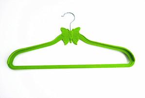 China 458mm Butterfly Heavy Duty Clothes Hangers Flocked Coat Hangers for sale