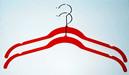 China Red Space saving Velvet Shirt Hangers Flocking Hanger 420*230*5.5mm for sale