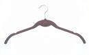 China Fashion Wardrobe Anti Slip Velvet Shirt Hangers Brown For Suit / Jacket for sale