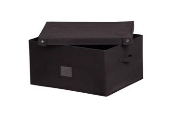 China Light Weight Black Foldable Non Woven Storage Boxes With Hard Board for sale