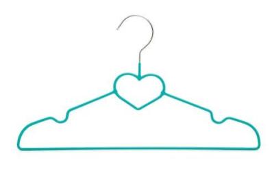 China Custom Made 395mm Heart Shape Metal Clothes Hangers For Jacket for sale