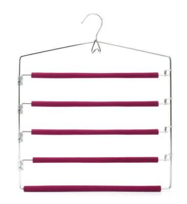 China 37cm de Hangers van de de Installatiemaatkleding van Vijf Lageneva Coating Metal Trouser Hangers Te koop