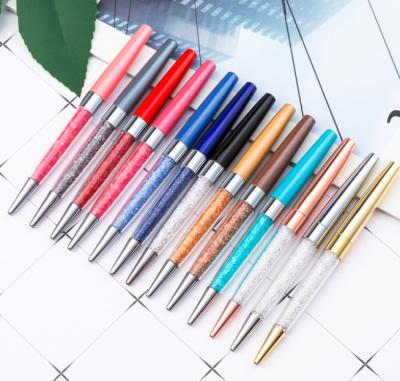 China Pen Hot Metal Pen Promotional Ballpoint Pen Flash Colorful Gold Powder Customized Diamond Ballpoint Pen Promotion Gift for sale