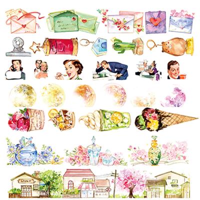 China Alideco Waterproof Washi Tapes DIY Cartoon Life Self Adhesive Tapes Scrapbooking Japanese Paper Teenage Decorative Stickers for sale