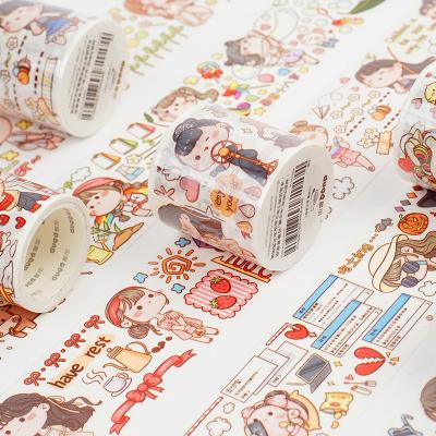 China Waterproof 1pcs Washi Tape Small Girl Mochi Diary Cute Office Diary Japanese Decorative Adhesive Scrapbooking DIY Paper Stickers for sale