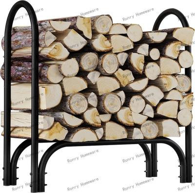 China Fire Wood Log Holder Ronry Factory Fireplace Tool Rack Indoor Wood Holders Outdoor Log Lumber Storage Iron Firewood Rack for sale