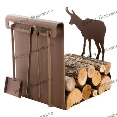 China Fire Wood Log Holder High Quality Fireplace Tool Rack Log Rack Wood Holders Outdoor Lumber Storage Iron Firewood Rack for sale